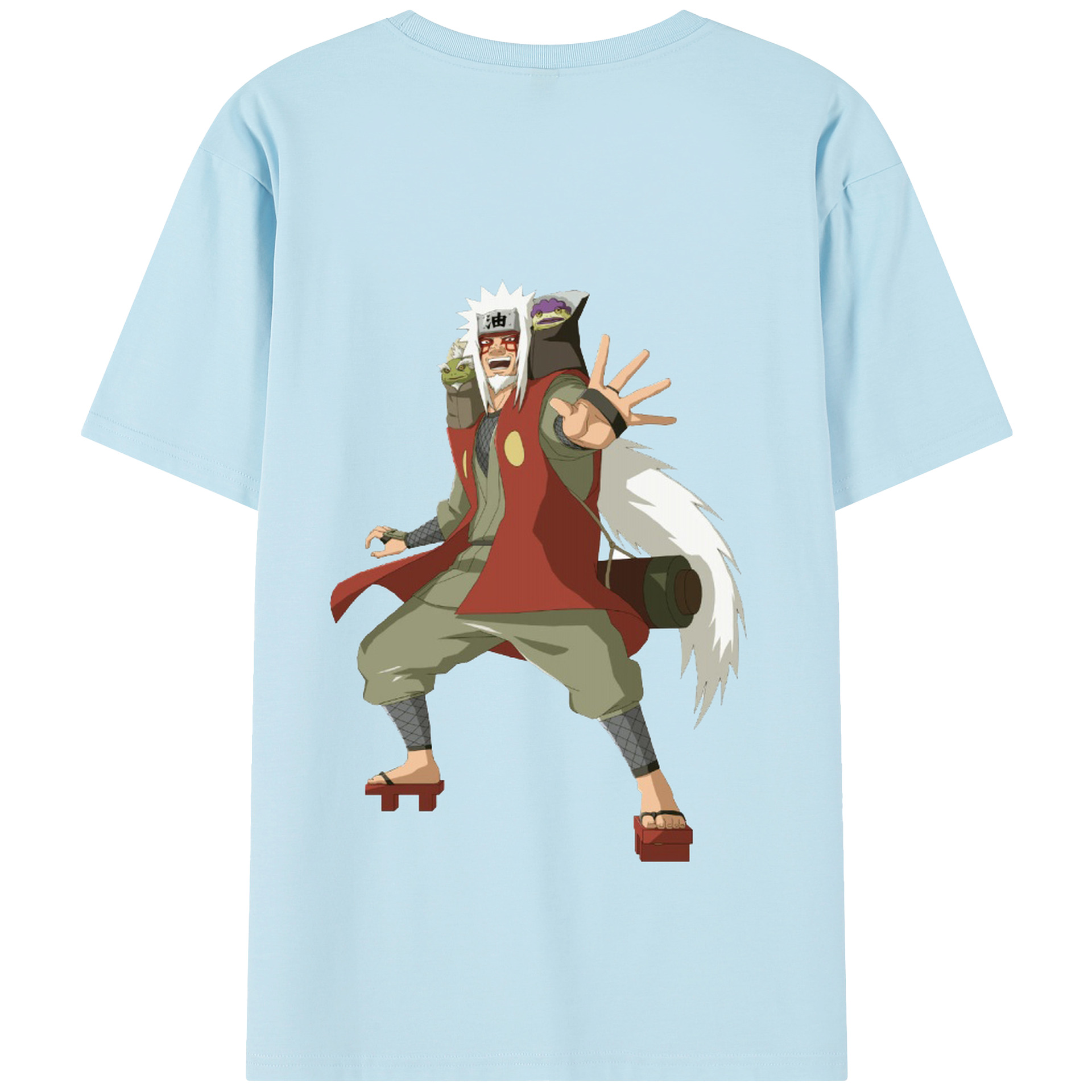 （画像用） NARUTO -ナルト- 自来也（じらいや） Jiraiya 綿100％半袖Tシャツ（背面プリント）